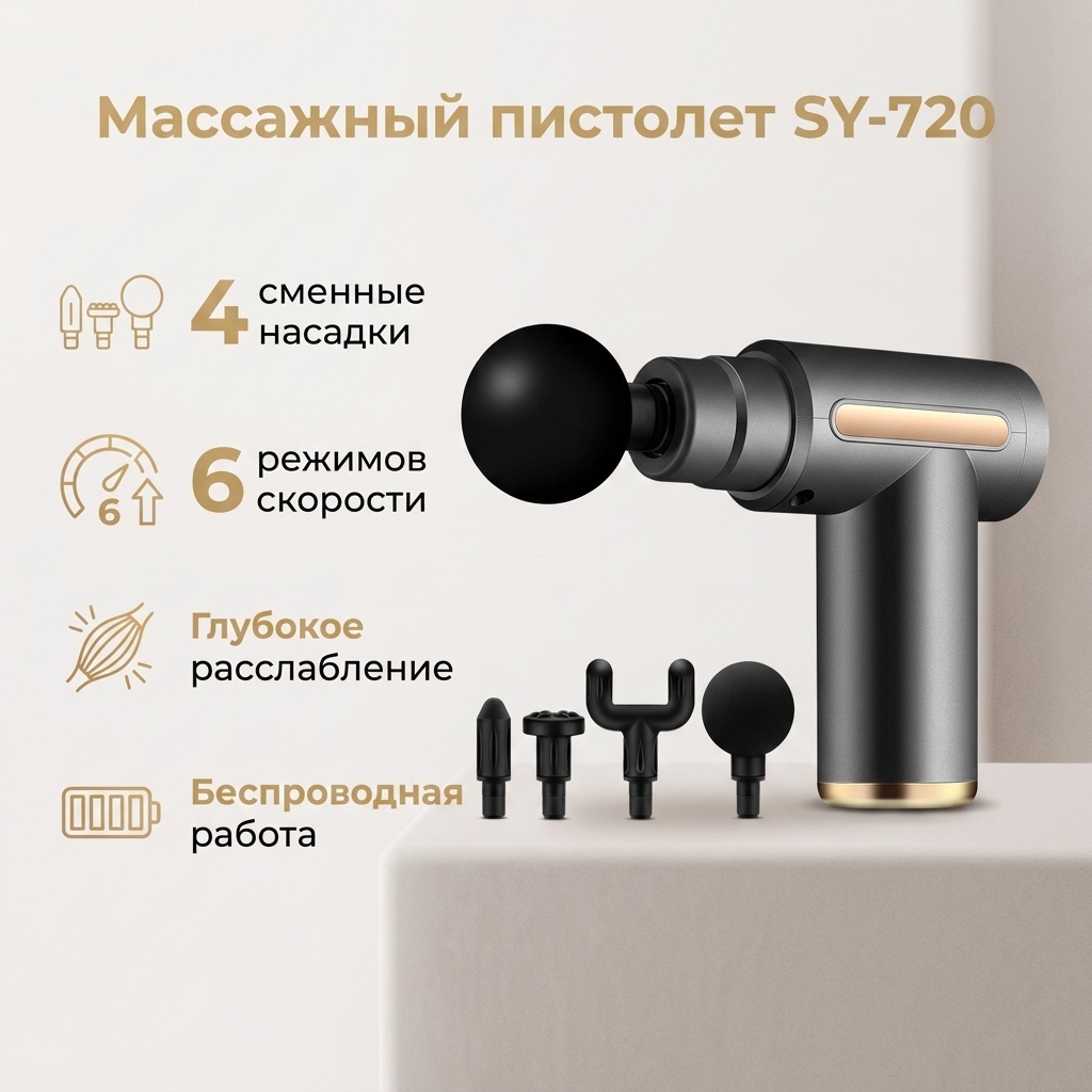 Массажер SY-720 массажный пистолет вибрационный