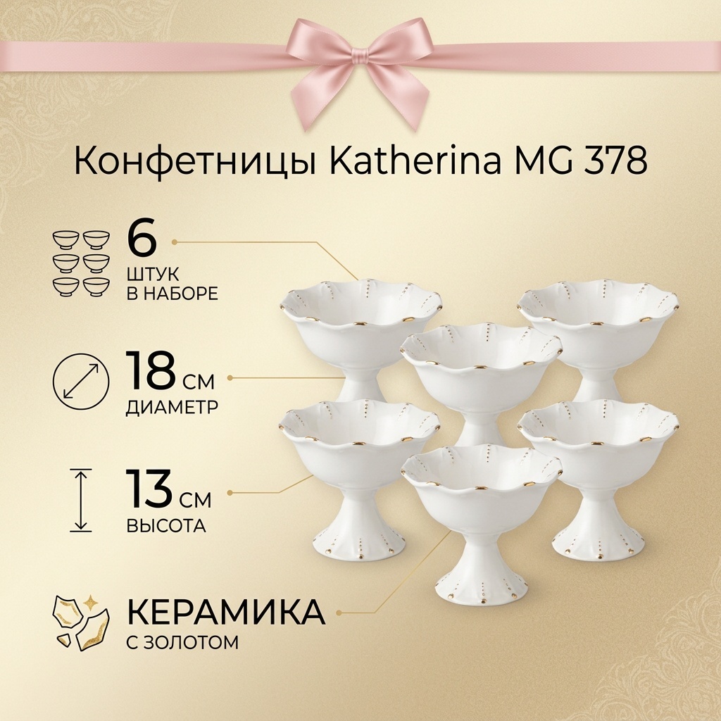 Katherina конфетница MG 378 MG 378 круглая 6 шт