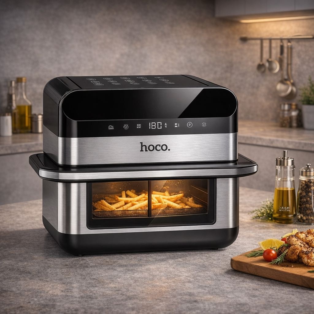 Двойной аэрогриль Hoco HJD81A 10 л черно-серебристый