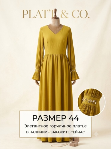 Вечернее платье 101 Rose горчичный