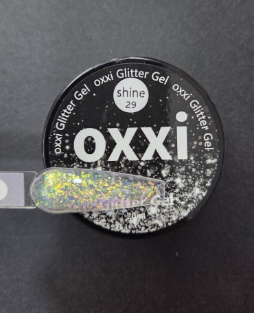 Oxxi гель Glitter Gel 029 Прозрачный с шимером 20 мл