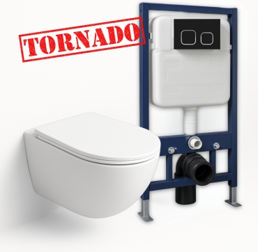 Crapper&Co унитаз с инсталляцией Cetus Q-The Vortex 7002 Black, санфарфор