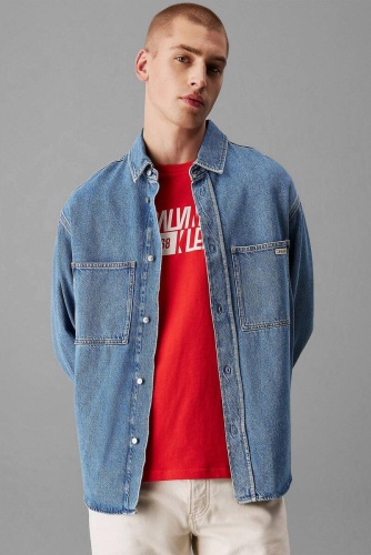 Рубашка прямая Calvin Klein Jeans синий