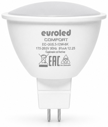 EUROLED 12W GU5.3, светодиодная, холодный белый