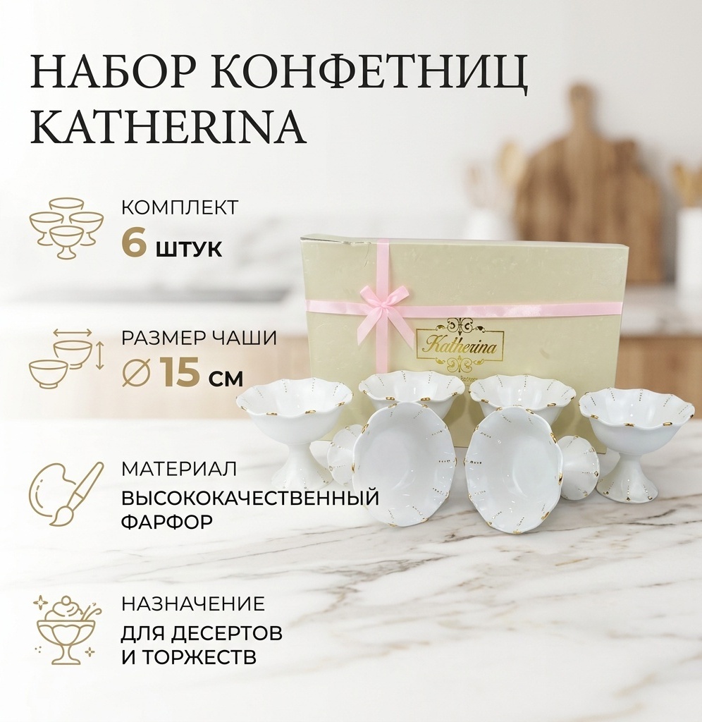 Katherina конфетница 990174 круглая 6 шт