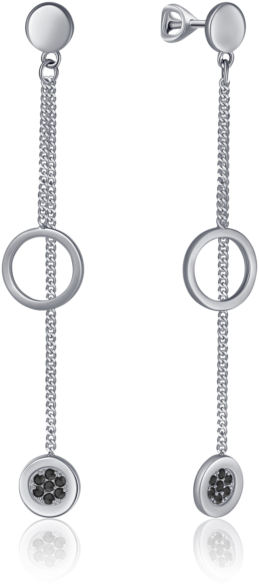 Серьги-цепочки Lucente Silver EAR-LU-925-538136 вес 3.59 г серебро, фианит