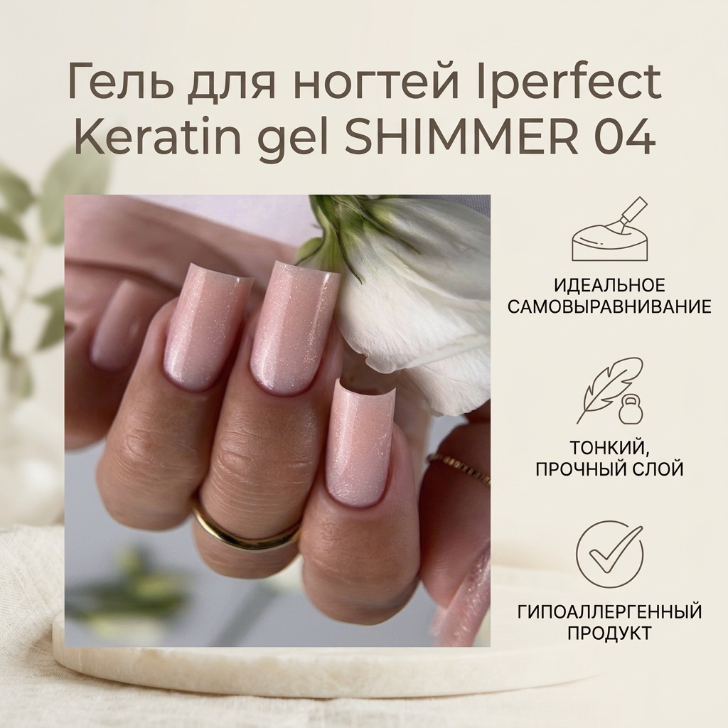 Iperfect гель Keratin gel SHIMMER 04 15 мл