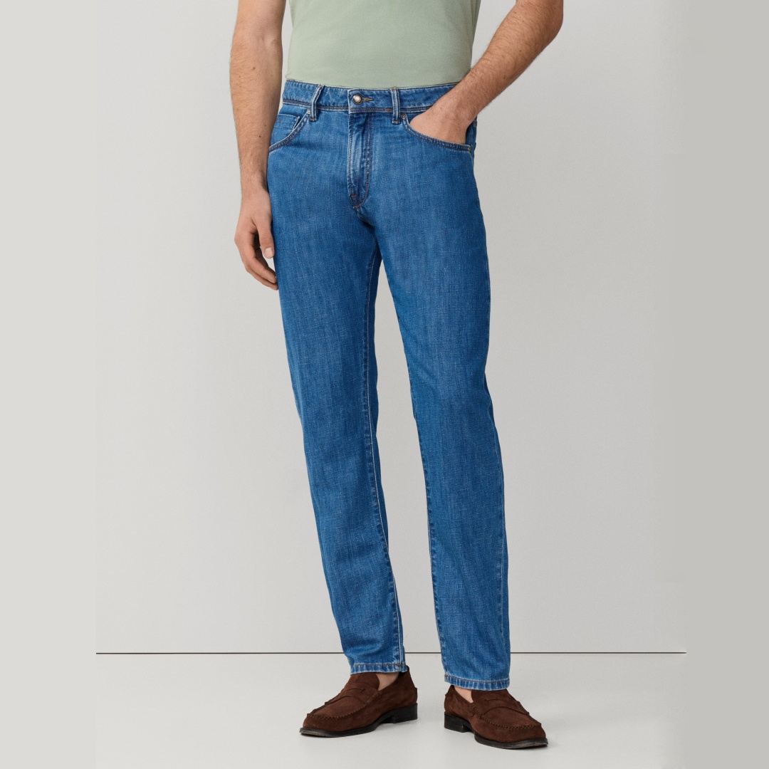Джинсы зауженные Hackett London синий