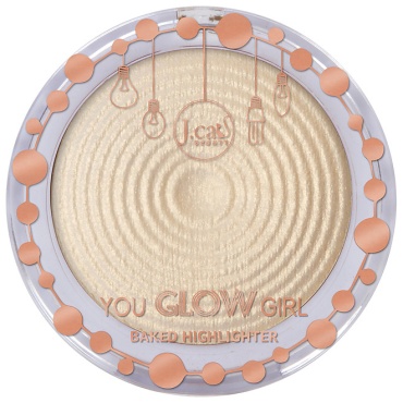 JCAT BEAUTY Пудра хайлайтер для лица YOU GLOW GIRL 101 уайт годес 8,5г пудра-хайлайтер № 101 White Goddess