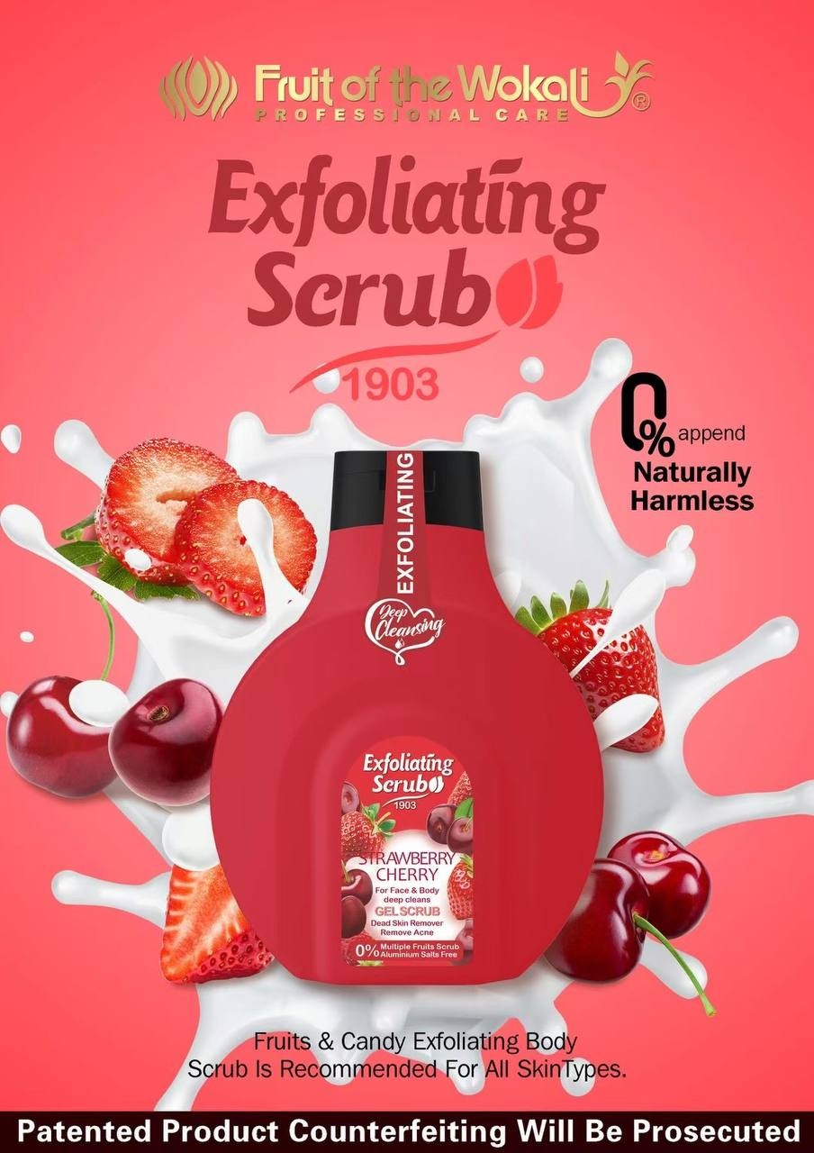 WOKALI скраб Strawberry Cherry для тела 750 г