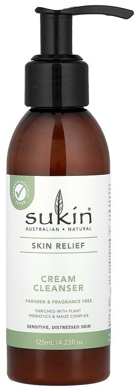 Sukin Skin Relief, очищающий крем, для чувствительной, раздраженной кожи, без отдушек, 125 мл крем 125 мл