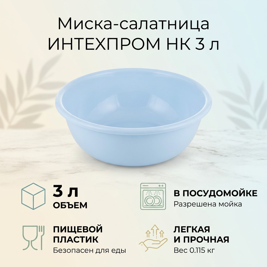 Салатник Интехпром 26х26 см, полипропилен, 1 шт