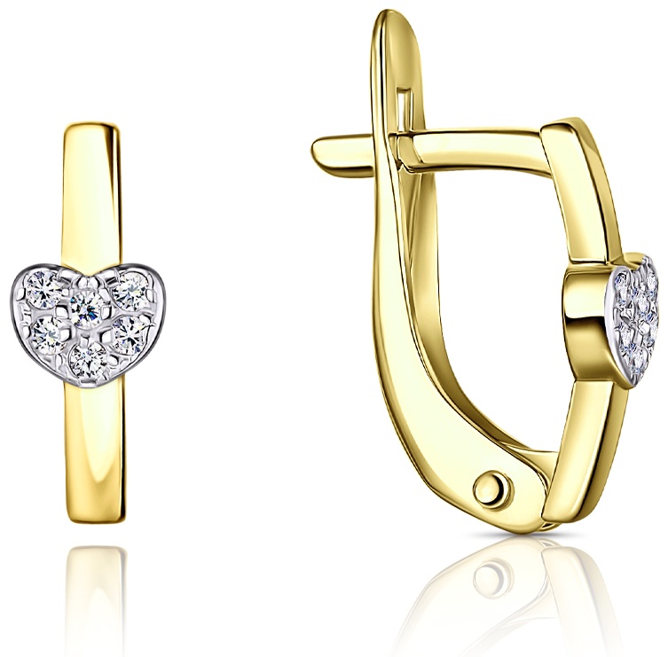 Серьги Lucente EAR-LU-585-744120 вес 1.39 г золото, фианит