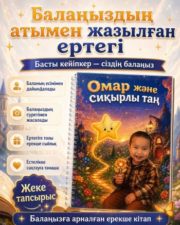 NurNaz книга Балаңыздың атымен жазылған ертегі