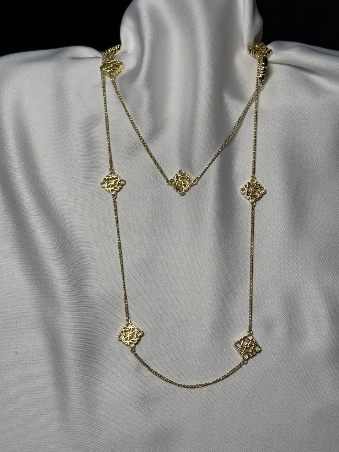 Цепь Fashion Jewelry длина 100 см бижутерный сплав, титан без вставок