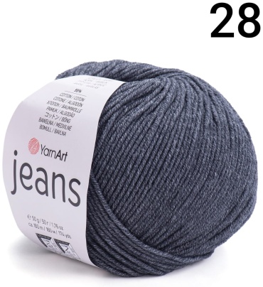 Моток YarnArt Jeans 28 темно-серый 160 м 50 г
