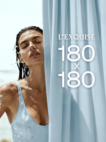 Штора для ванной EXQUISE 806813939 180x180 голубой, полиэстер