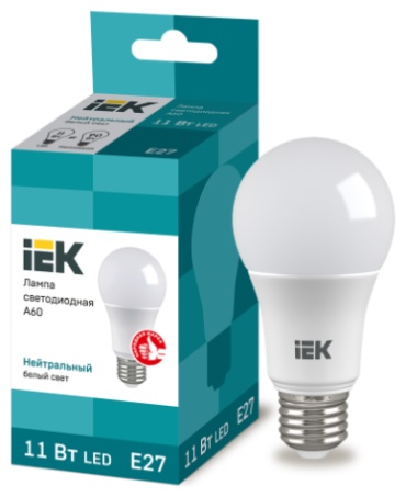 IEK 11W E27, светодиодная, нейтральный белый