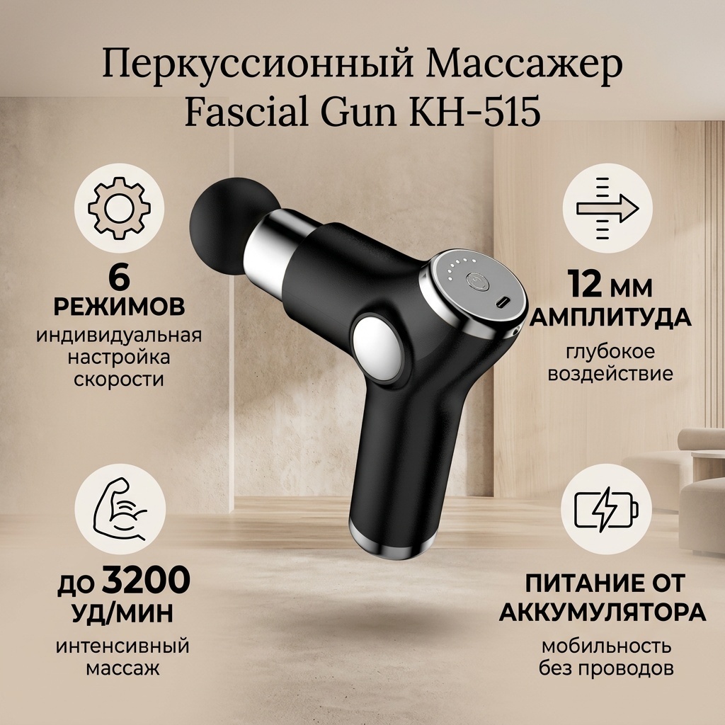 Массажер Fascial Gun KH-515 ручной перкуссионный