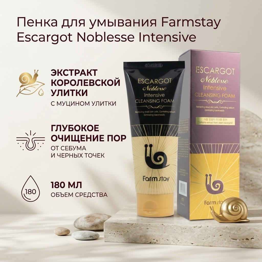 Farmstay Escargot Noblesse Intensive пенка 180 мл