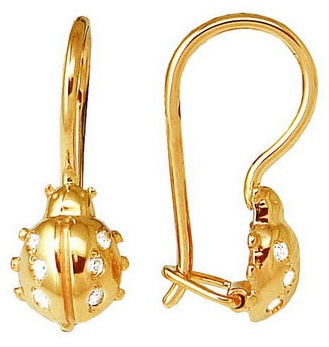 Серьги Lucente EAR-LU-585-964506 вес 1.36 г золото, фианит