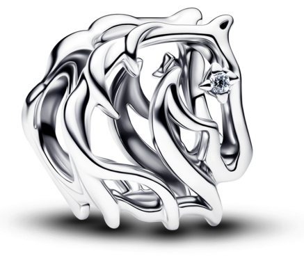 Шарм PANDORA «Конь» 794430C01 вес 1.13 г серебро, цирконий
