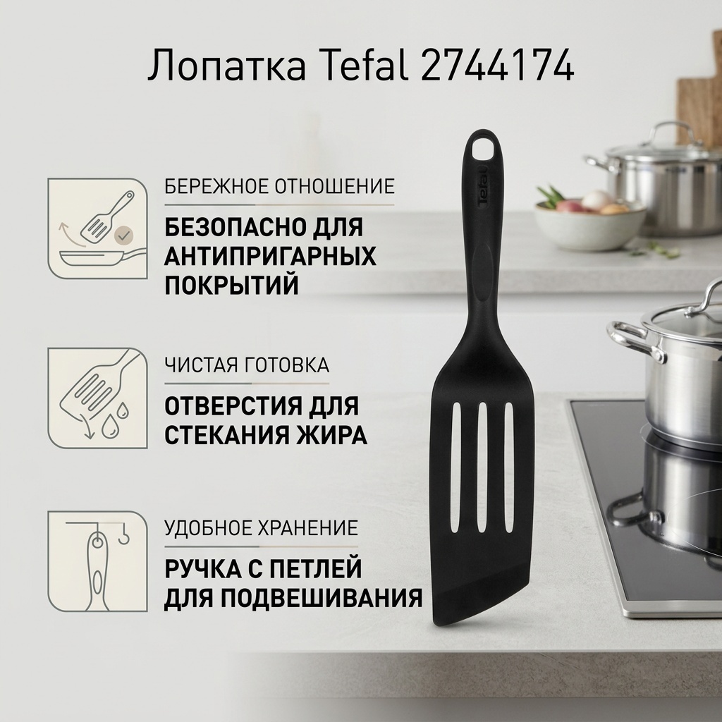 Лопатка Tefal пластик, 1 шт