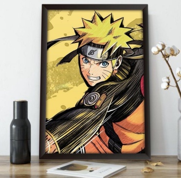 Araystudio.kz картина Naruto (картинка с жёлтым фоном) 40x60 см