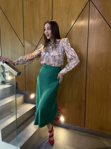 Прямая юбка Hot Fashion зеленый