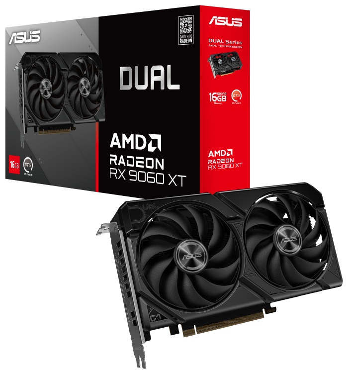 Видеокарта ASUS DUAL-RX9060XT-16G 16 Гб