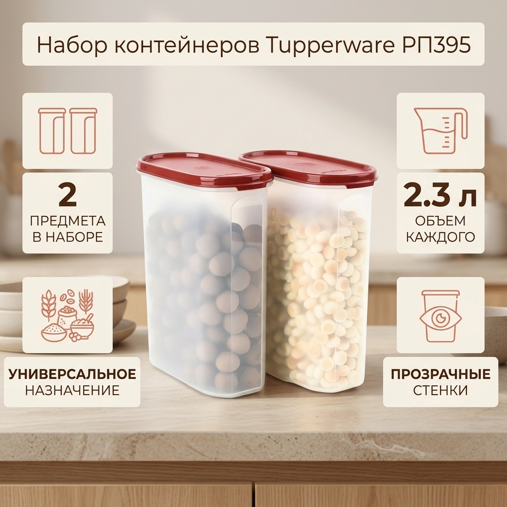 Tupperware набор контейнеров РП395, пластик