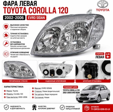 Блок фара TY-COR120–0206-EVRO-LH