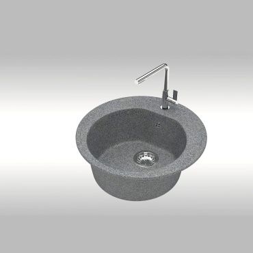 Кухонная мойка Marrbaxx 3/Q8 50.5х50.5х19.1 см, искусственный мрамор, тон темно-серый