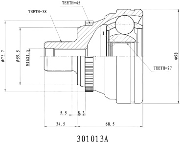 INKO шрус наружный 301013A