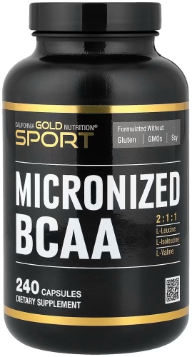 BCAA California Gold Nutrition BCAA, аминокислоты с разветвлённой цепью нейтральный