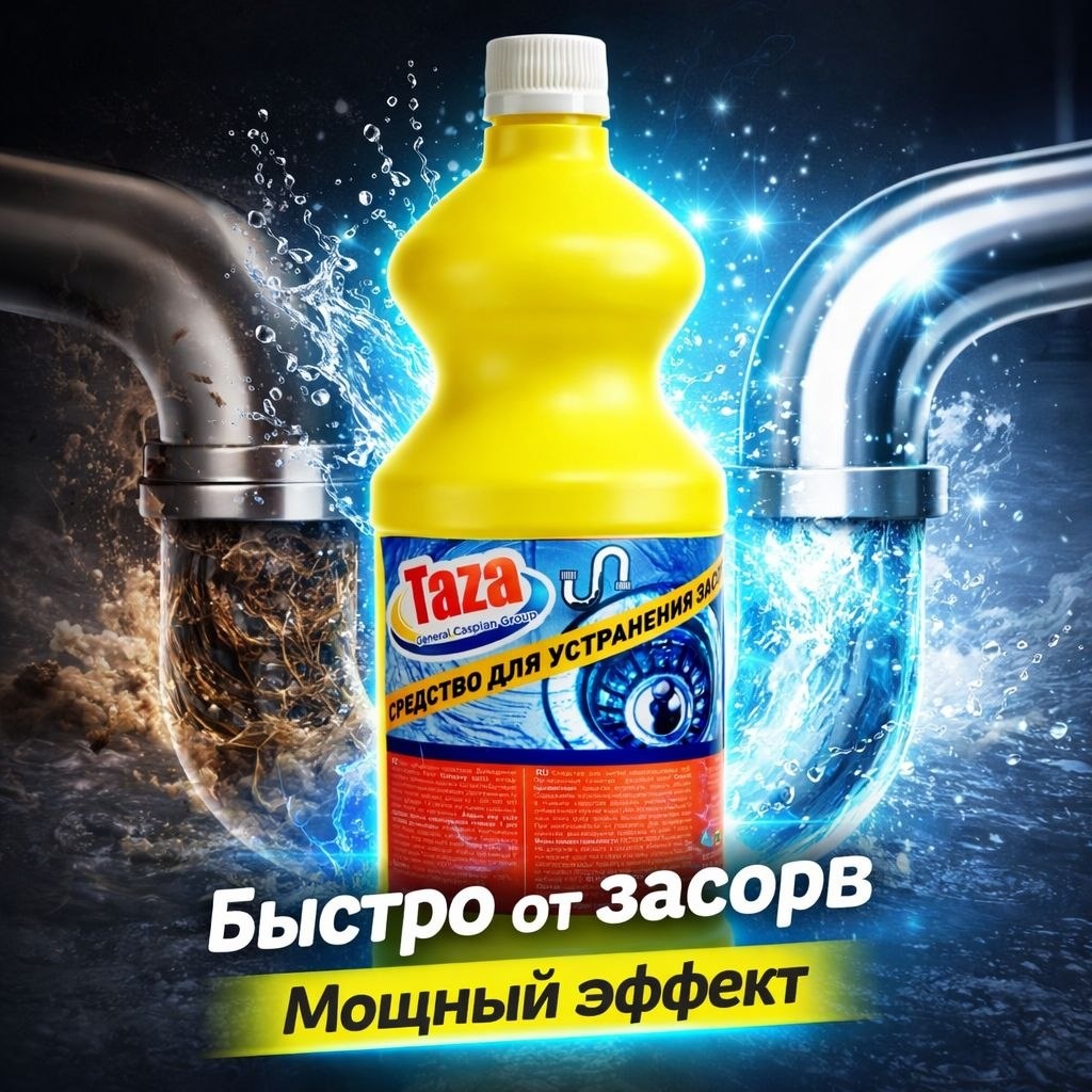 Жидкость TAZA Концентрат для прочистки труб, 1л 1 л 1 кг