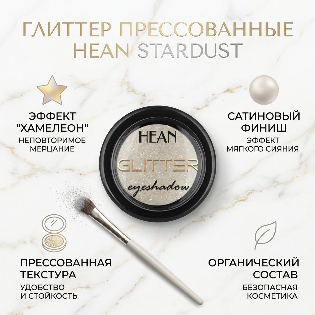 Hean глиттер прессованные Glitter Stardust