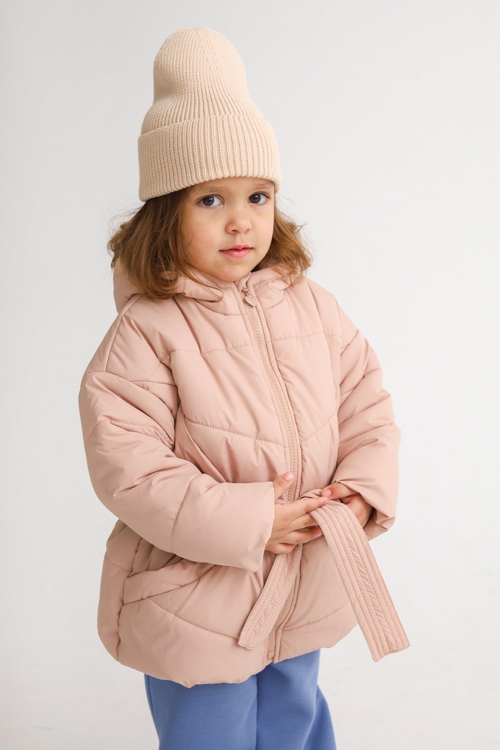 Демисезонная куртка Minidino бежевый, розовый