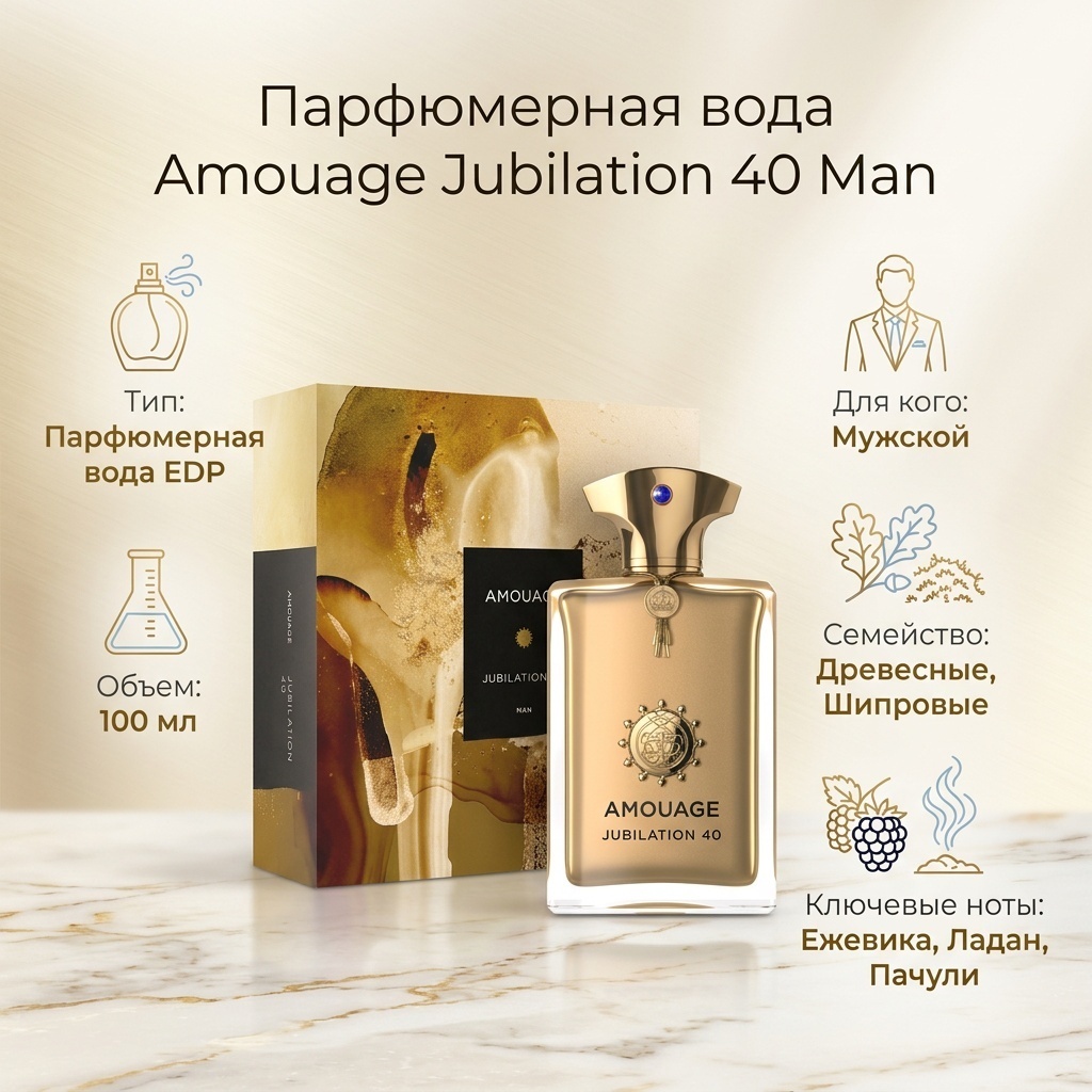 Amouage Jubilation 40 парфюмерная вода EDP 100 мл, для мужчин