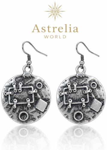 Серьги Astrelia World мельхиор, без вставок