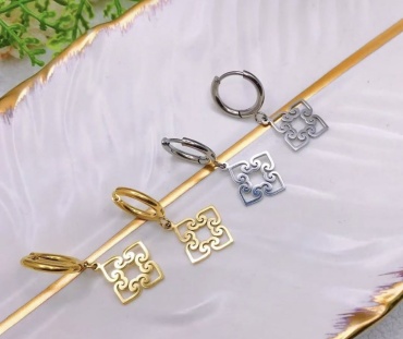 Серьги Stainless Steel титан, без вставок