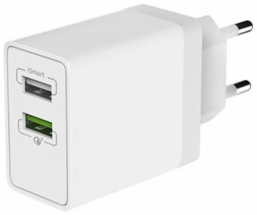 OLMIO 2USB 3.4A Smart IC USB 17 Вт белый