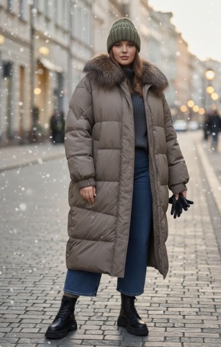 Пуховик Miss Lynx коричневый