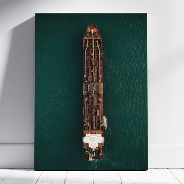 PEMIKAN CRAFT картина Грузовое судно в изумрудном море 60x80 см
