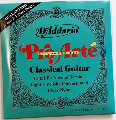 Струны для классической гитары D`Addario EJ45LP Pro-Arte Composite, посеребрённые, среднее натяжение