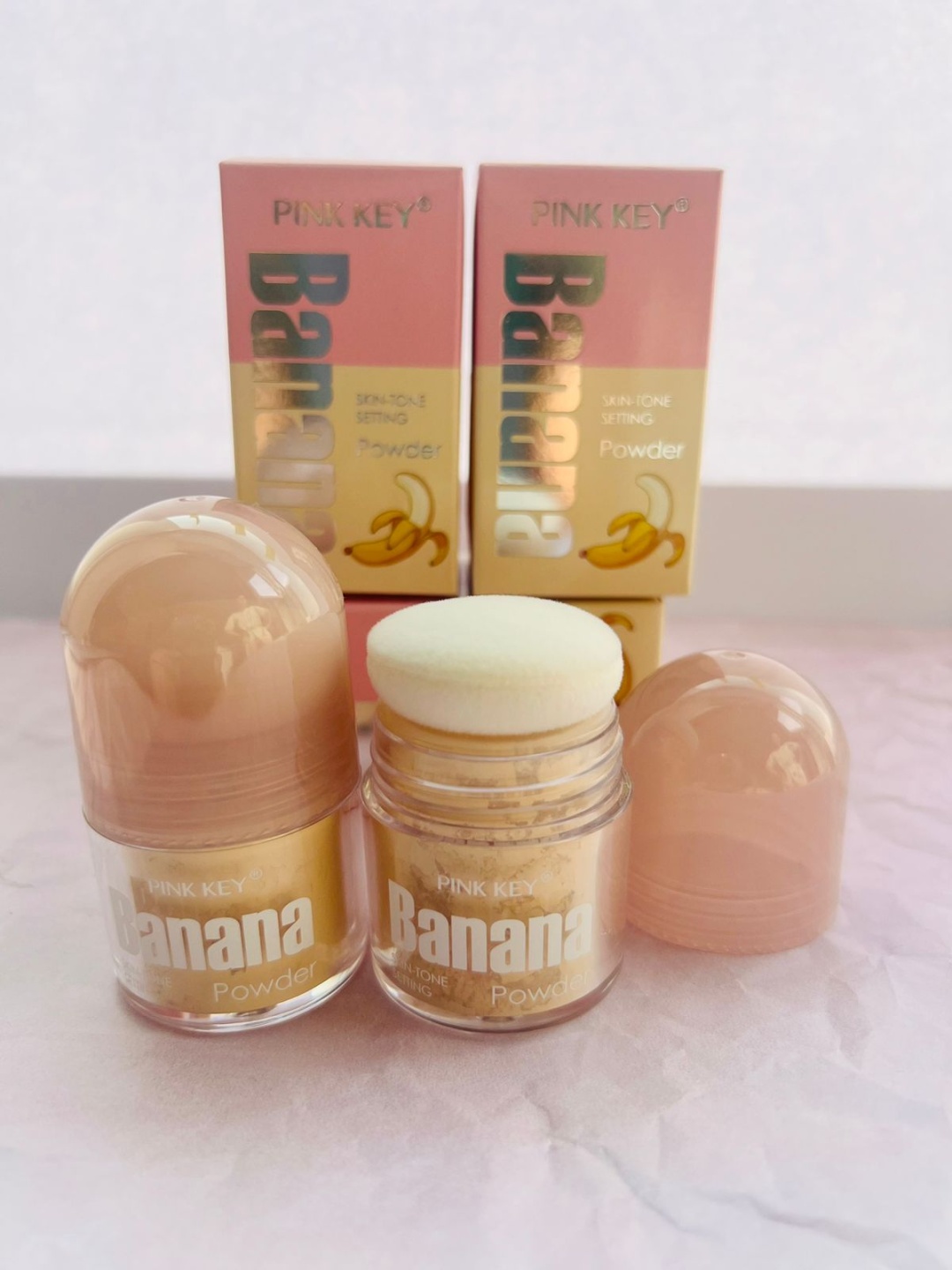 Пудра Pink Key Skin Tone Setting Powder Banana W5016 рассыпчатая универсальный телесный светло-бежевый