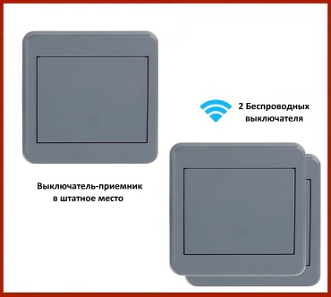 Выключатель клавишный BV1-2S, серый