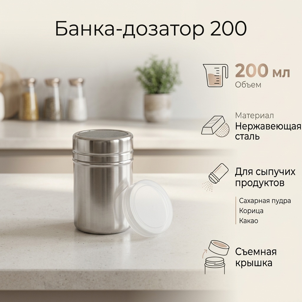 Банка 200, нержавеющая сталь