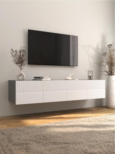 ТВ-тумба напольная LUCCI F301331D7C5EBA07, 150x30x30 см, белый, серый
