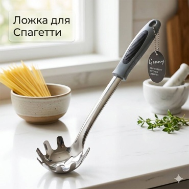 Ложка для спагетти Genny нержавеющая сталь, пластик, 1 шт